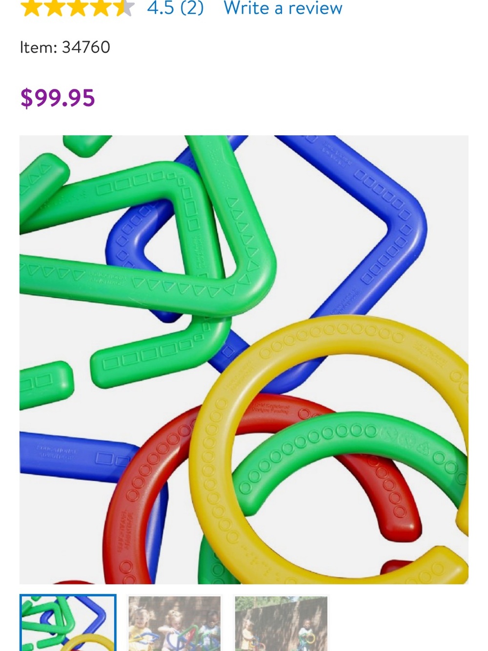 Colorful Linking Rings and Geometric Connectors - Green, Blue, Red, Yellow